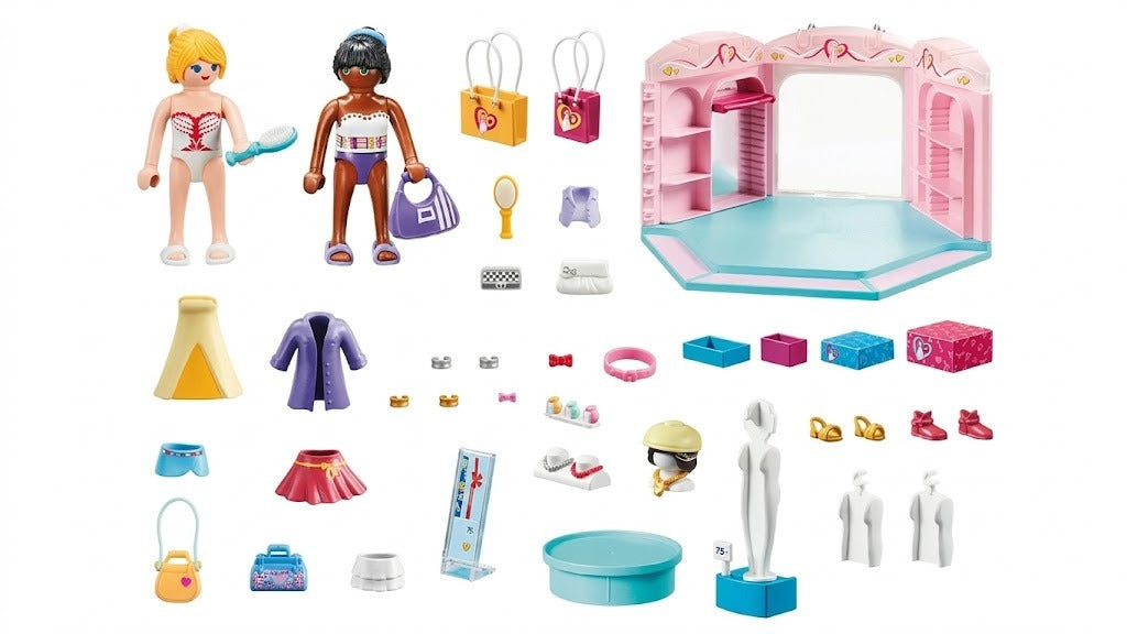 Playmobil 70591 city life boutique de moda – set cu figurine si accesorii pentru copii