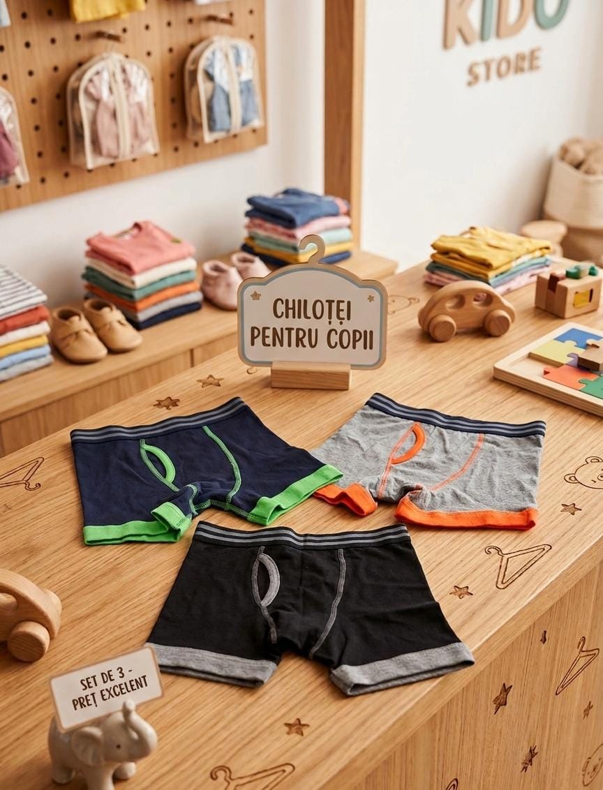 Set 3 boxeri copii bumbac organic