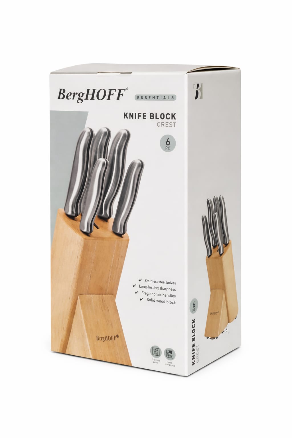 Set 5 piese + suport din lemn, Crest Berghoff