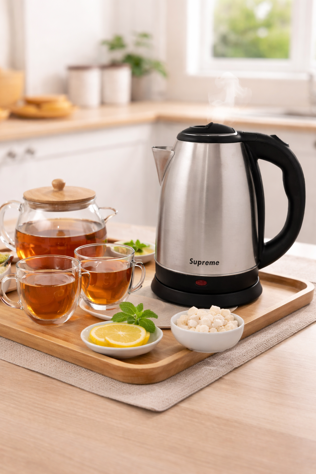 Fierbator electric de apa 1.8L, inox, Supreme, 2000W, argintiu