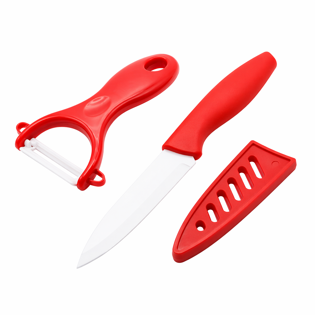 Set cuțit ceramic cu teacă și peeler legume si fructe, Benson