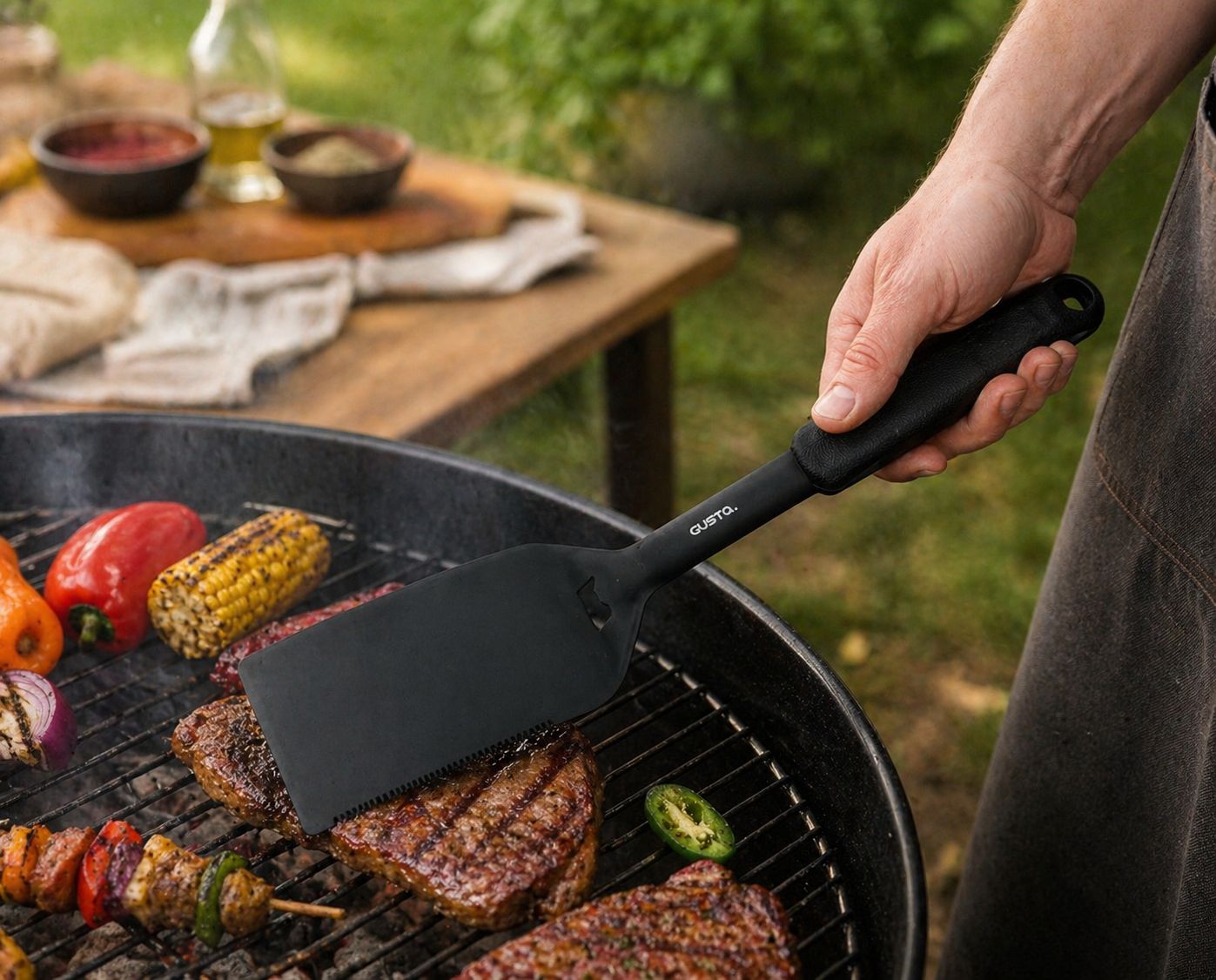 Spatula pentru gratar, 46 cm, BBQ GUSTA, neagra