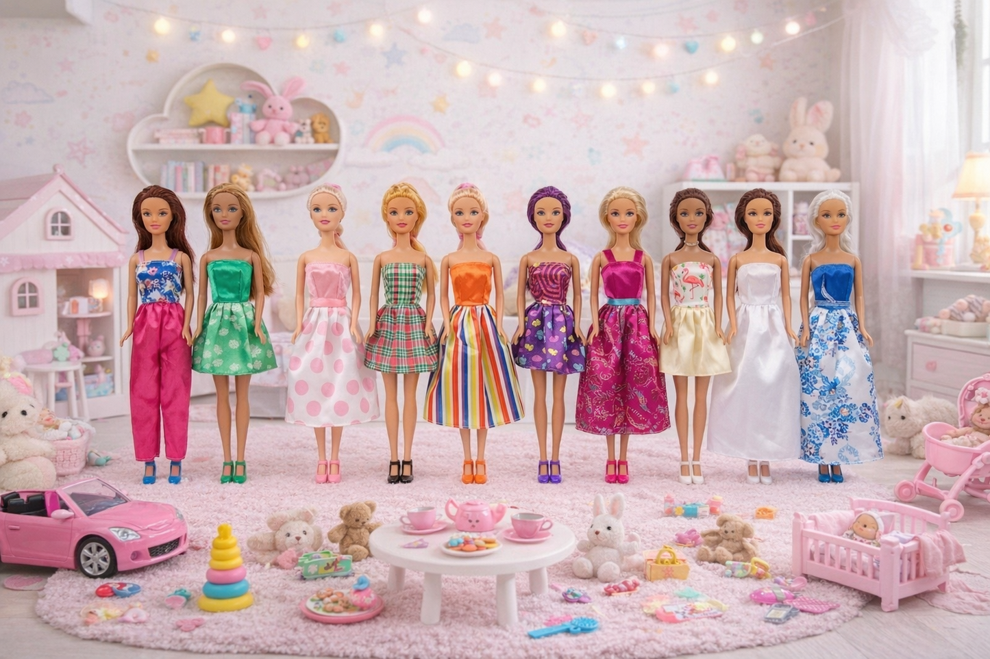 Set de 10 Papusi Fashion, Eddy Toys
