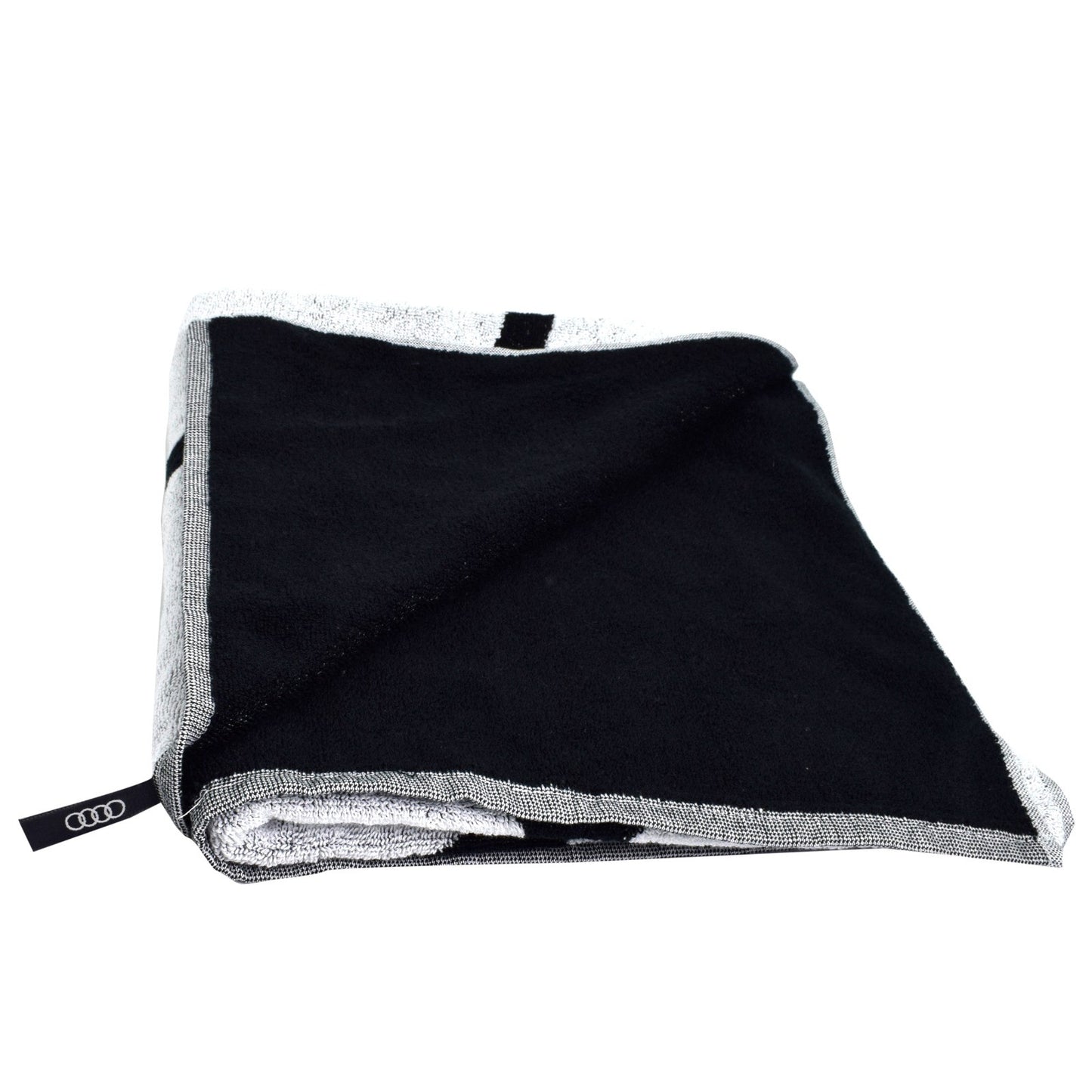 Prosop logo Audi negru pentru baie sau plaja, 70 x 150 cm, 100% bumbac 18487