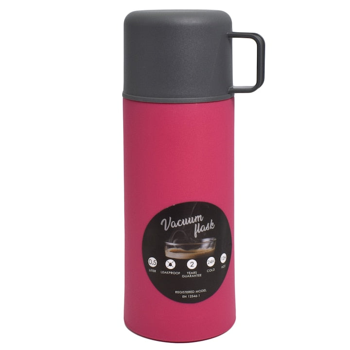 Termos cu capac cana, roz, 0.5l, GermagTrend, 51172