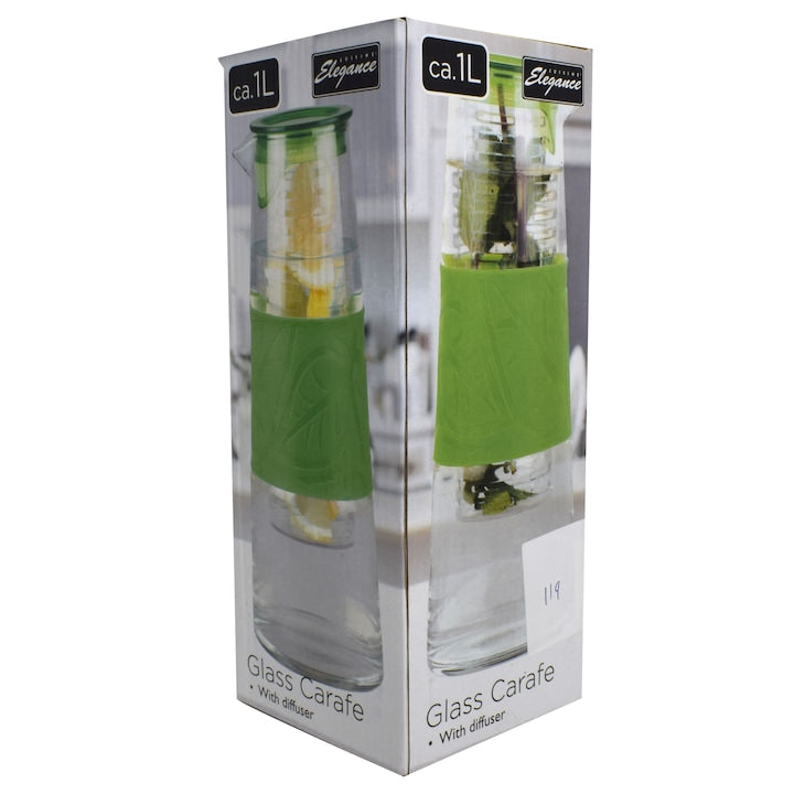 Carafa, Sticla cu infuzor, Elegance, verde, 02990