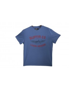 Tricou, Fashion House, cu imprimeu logo Super 88, Albastru, M
