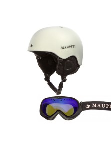 Set casca cu ochelari protectie ski Maupiti, 55-58, alb