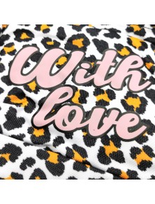 Rucsac Stationery with Love, leopard, alb