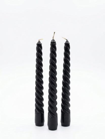 Set 3 lumanari Twist Candela Black