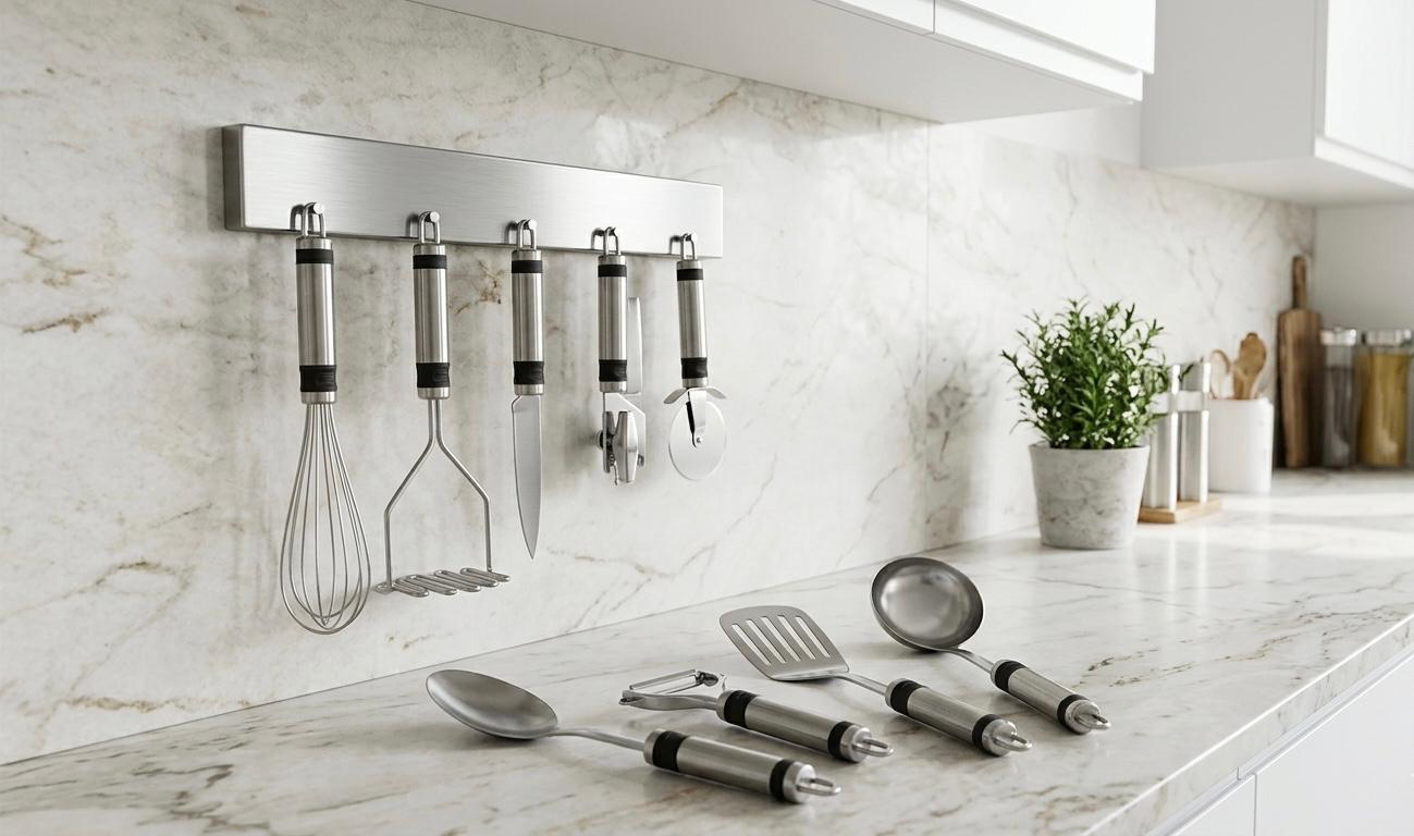 Set 9 ustensile de bucatarie din otel inoxidabil, premium, Alpina