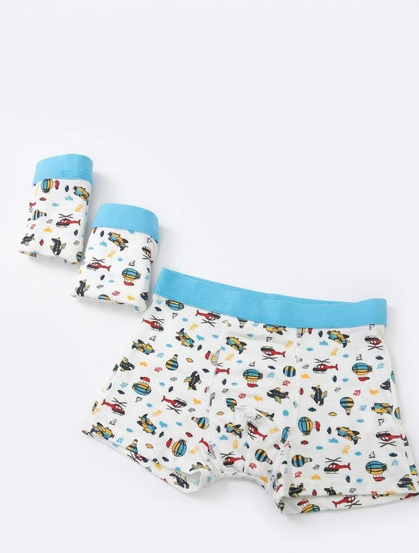 Set 3 boxeri copii, bumbac, blue