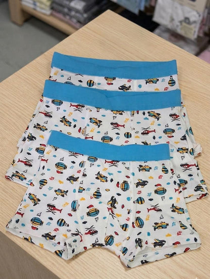 Set 3 boxeri copii, bumbac, blue
