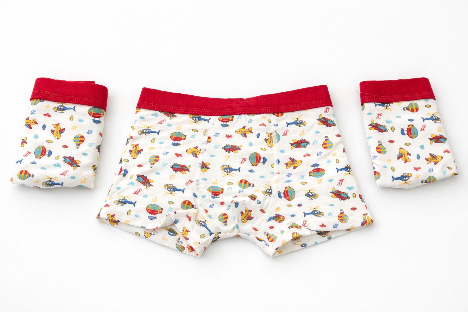 Set 3 boxeri copii, bumbac, red