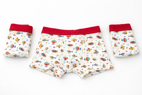 Set 3 boxeri copii, bumbac, red