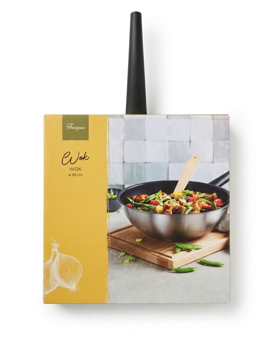 Wok din otel inoxidabil, 28 cm, Fontignac