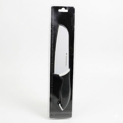 Cutit universal Santoku, lama inox 18 cm, invelis ceramic, maner ergonomic anti-alunecare, Daikoku