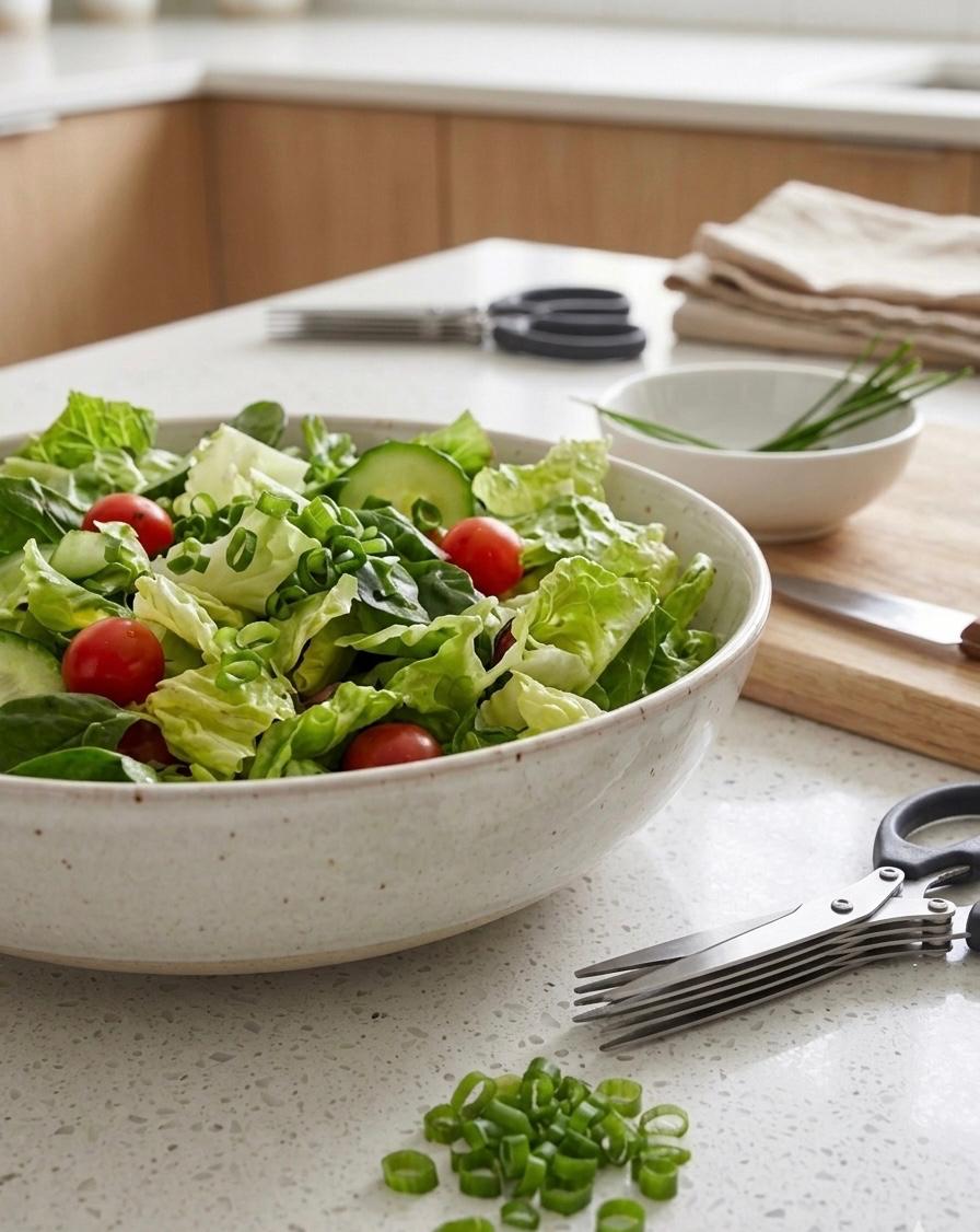 Foarfeca din inox pentru ierburi aromatice, 5 lame paralele