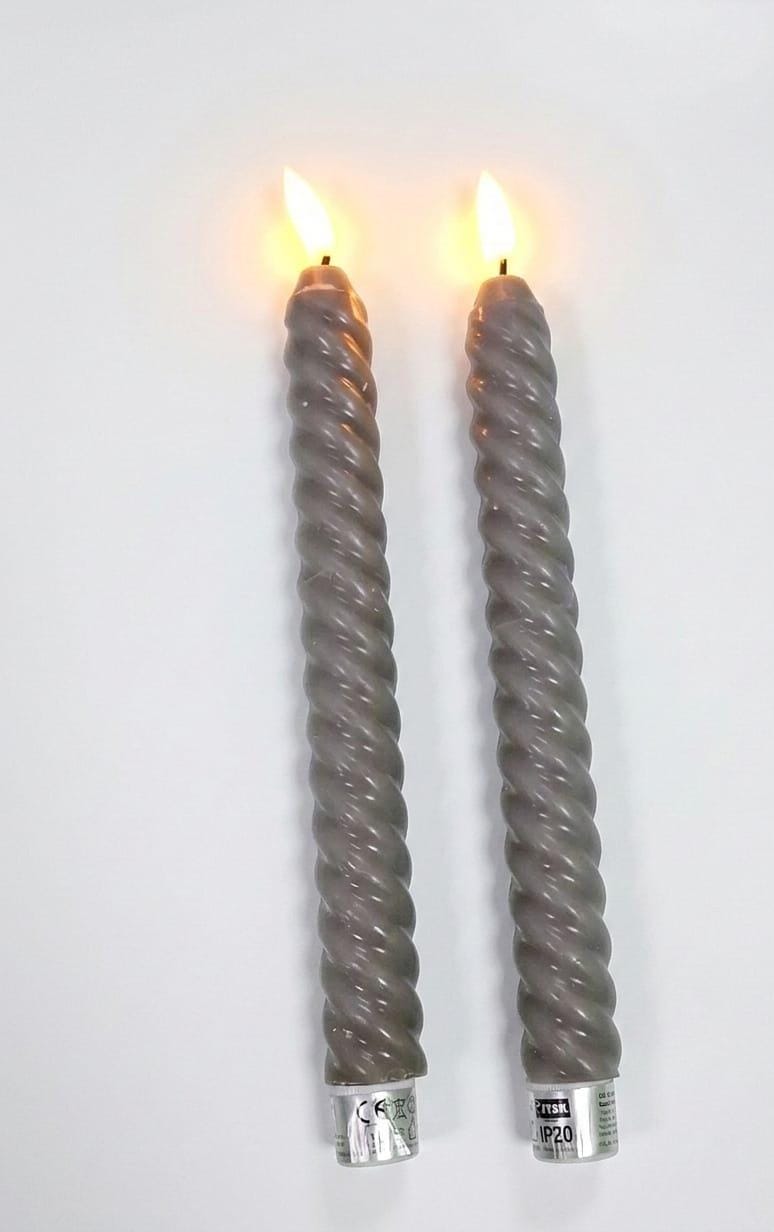 Set 2 lumanari cu led grey