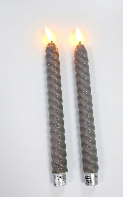 Set 2 lumanari cu led grey