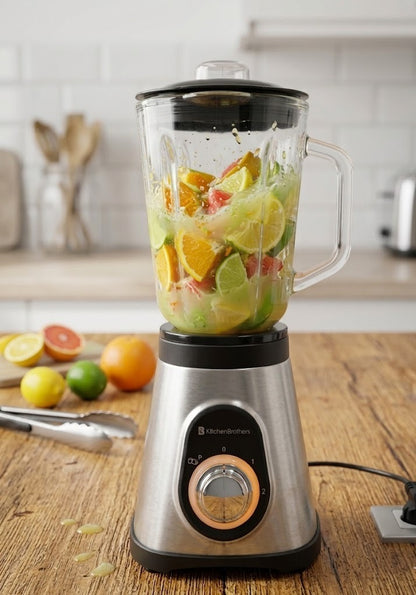 Blender inox cu recipient de sticla 1.5L, KitchenBrothers