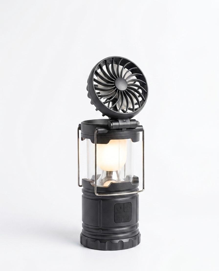 Lampa de camping cu ventilator led 2 in 1