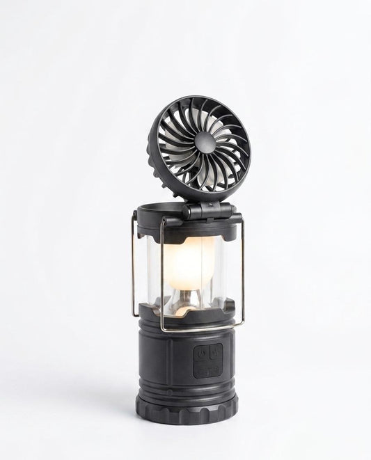 Lampa de camping cu ventilator led 2 in 1