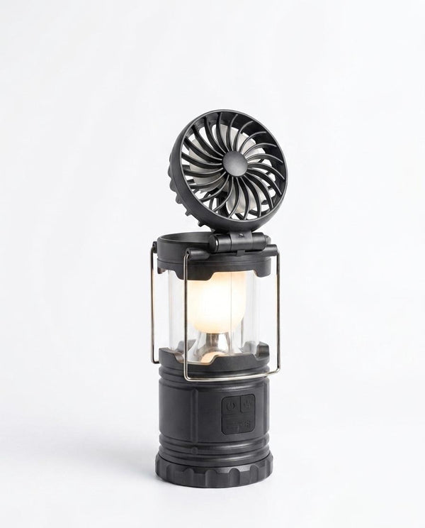 Lampa de camping cu ventilator led 2 in 1