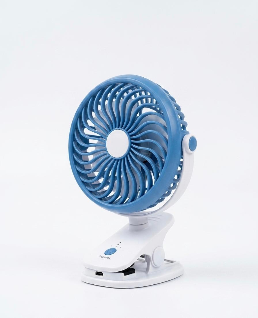 Mini ventilator usb cu acumulator si clips, Deluxa