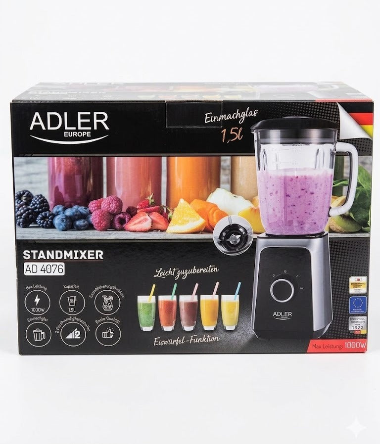Blender din inox si sticla 1.5L, Adler, AD4076