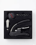 Set 3 accesorii si tirbuson pentru sticla vin, L'Atelier du Vin, negru, 62391