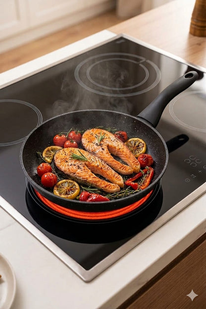 Tigaie din aluminiu 28cm, pentru toate tipurile de plite, Alpina