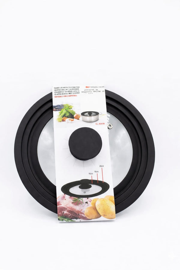 Capac de sticla cu margine de silicon, diametru 16/18/20 cm, Alpina