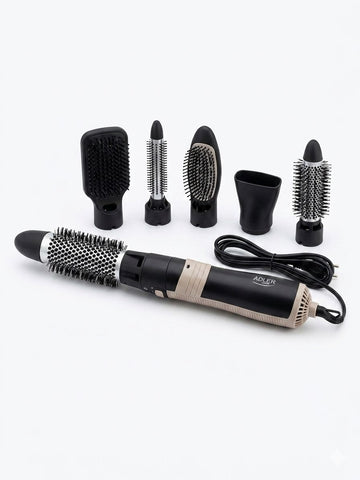 Perie pentru stilizare par, 6 accesorii, Adler