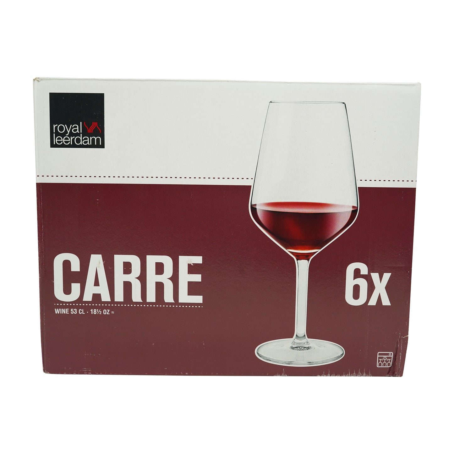 SET 6 PAHARE STICLA COLORATA VIN CARRE ROYAL LEERDAM