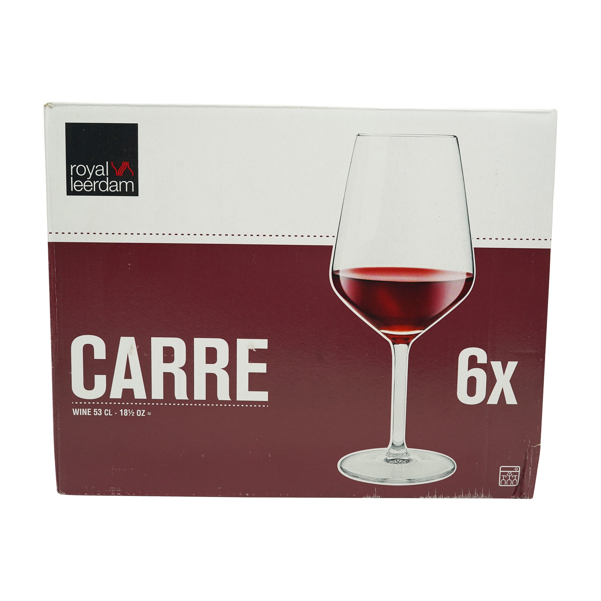 SET 6 PAHARE STICLA COLORATA VIN CARRE ROYAL LEERDAM