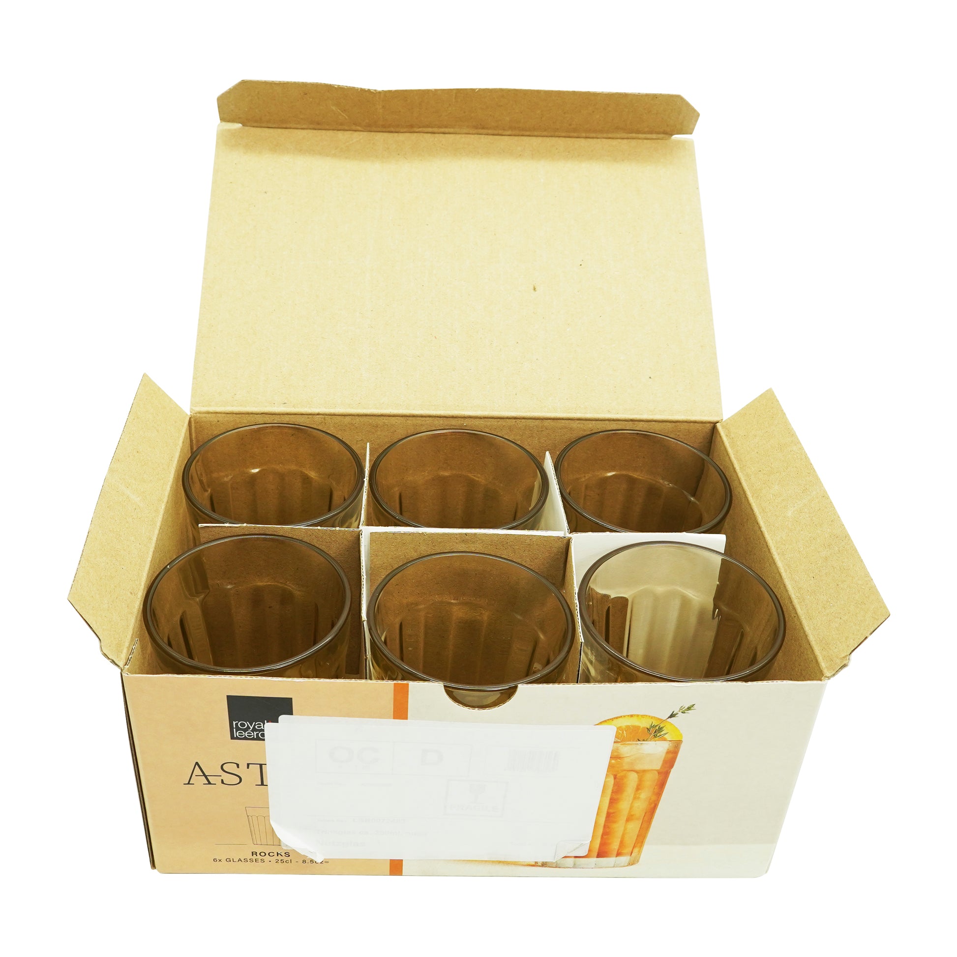 Set 6 pahare sticla colorata astro royal leerdam