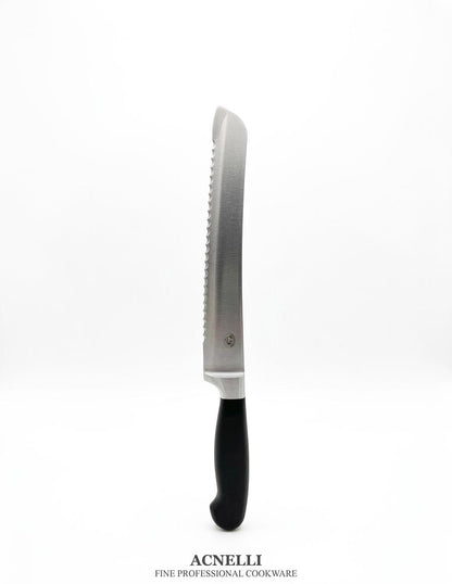 Cutit din inox cu lama zimtata pentru paine, profesional, 20 cm, maner ergonomic, Acnelli