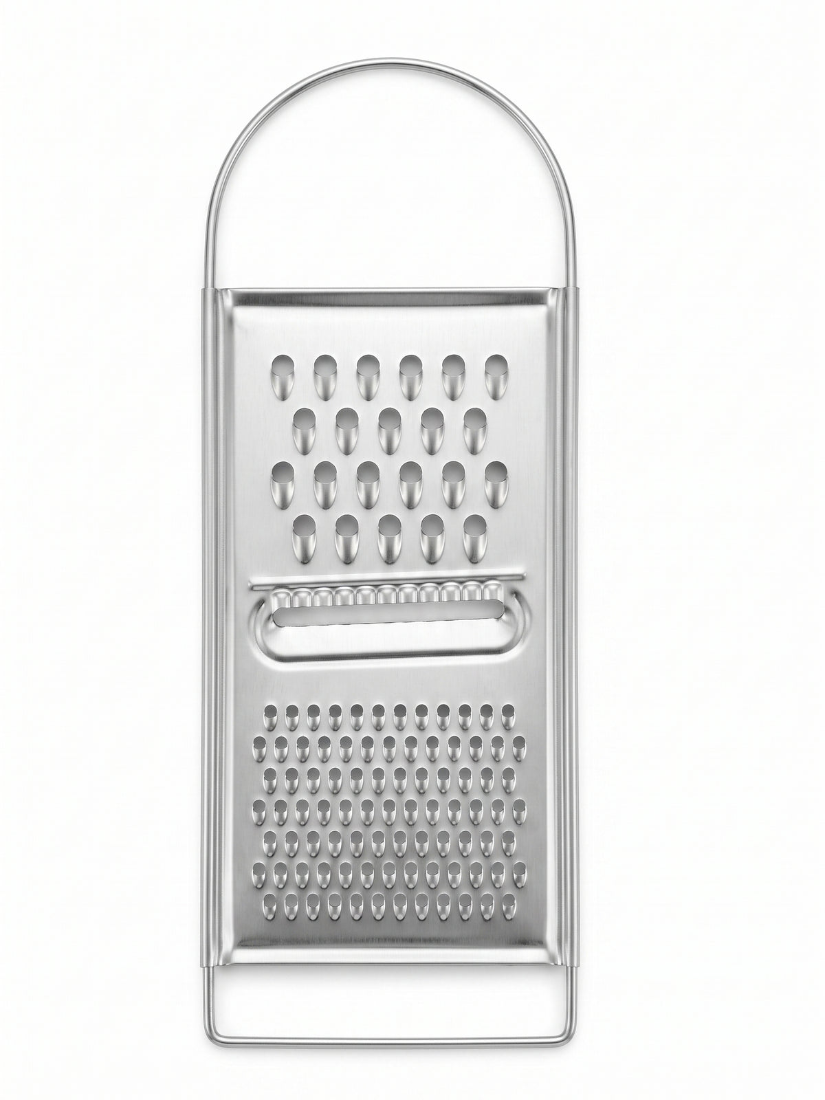 Razatoare plata inox bucatarie, 3 suprafete de taiere, feliator si razatoare fina/mare, maner ergonomic