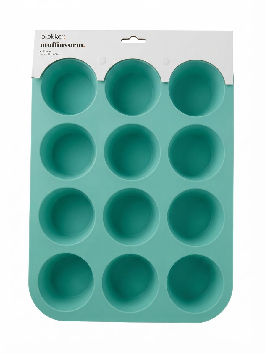 Tava silicon pentru 12 muffins si cupcakes – forma antiaderenta, flexibila, reutilizabila
