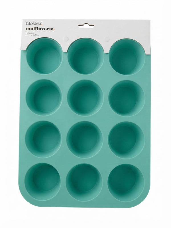 Tava silicon pentru 12 muffins si cupcakes – forma antiaderenta, flexibila, reutilizabila