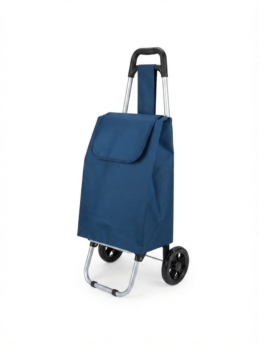 Carucior de cumparaturi pliabil Deluxa Shopping Trolley, usor si spatios, albastru