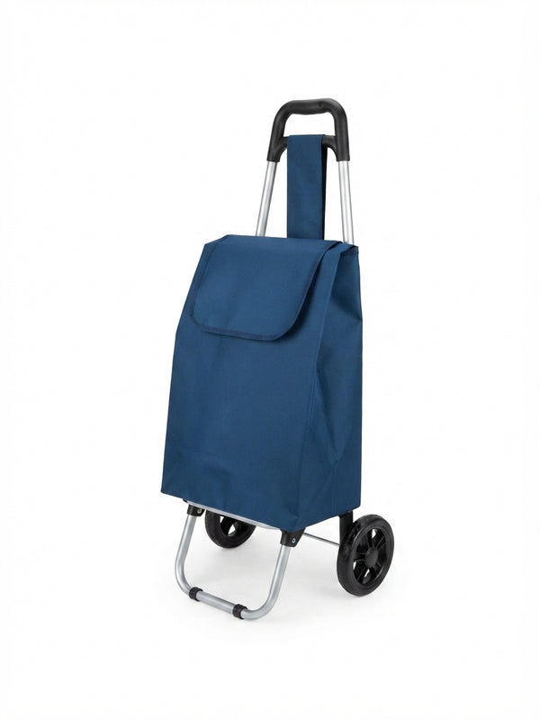 Carucior de cumparaturi pliabil Deluxa Shopping Trolley, usor si spatios, albastru