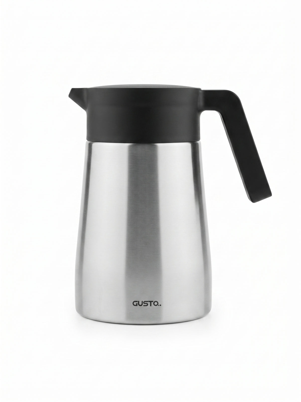 Cafetieră / Cana termos izotermă Gusto Grant, otel Inoxidabil, 1 litru, mentine cald 12 h/rece 18 h, antipurgare, gri/inox