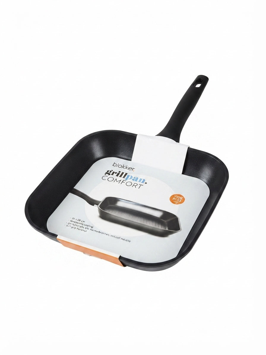 Tigaie grill Blokker comfort – 28x28 cm, acoperire ceramica non-stick, 100% fara PFAS, compatibila cu inductia