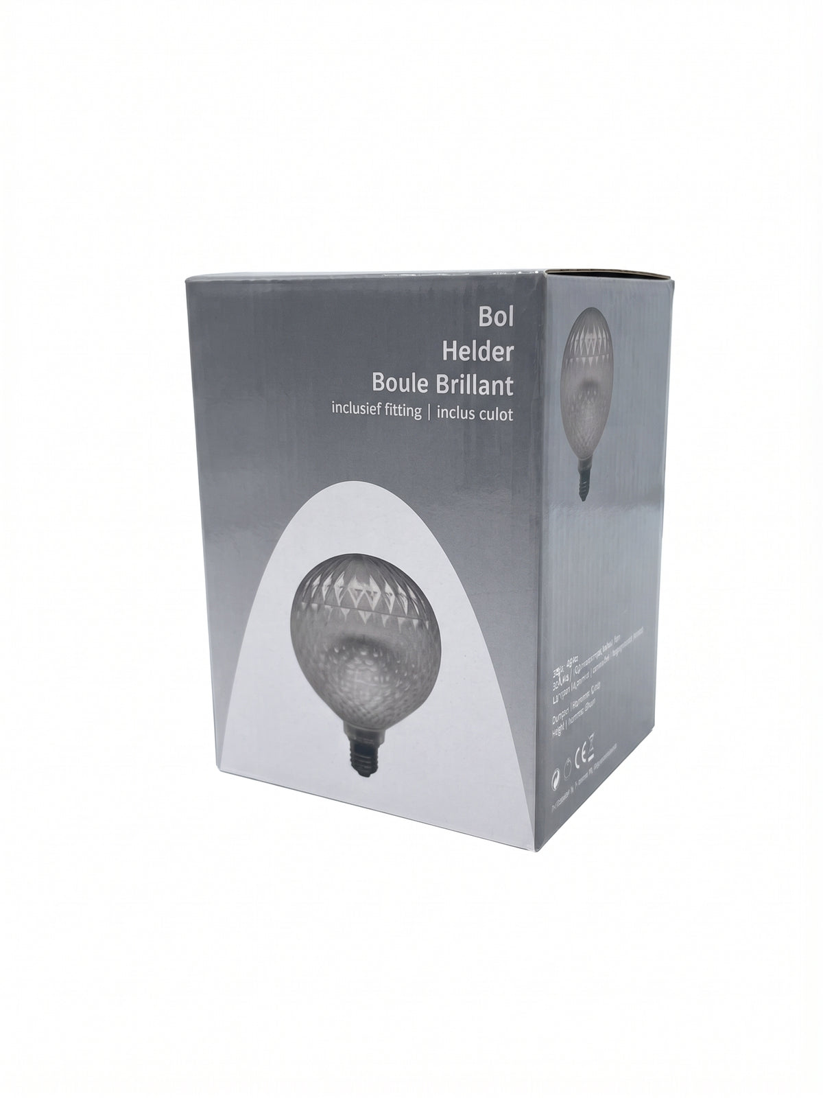 Bec LED decorativ tip glob G130, model romboidal, 18x13 cm., dulie E27 230V
