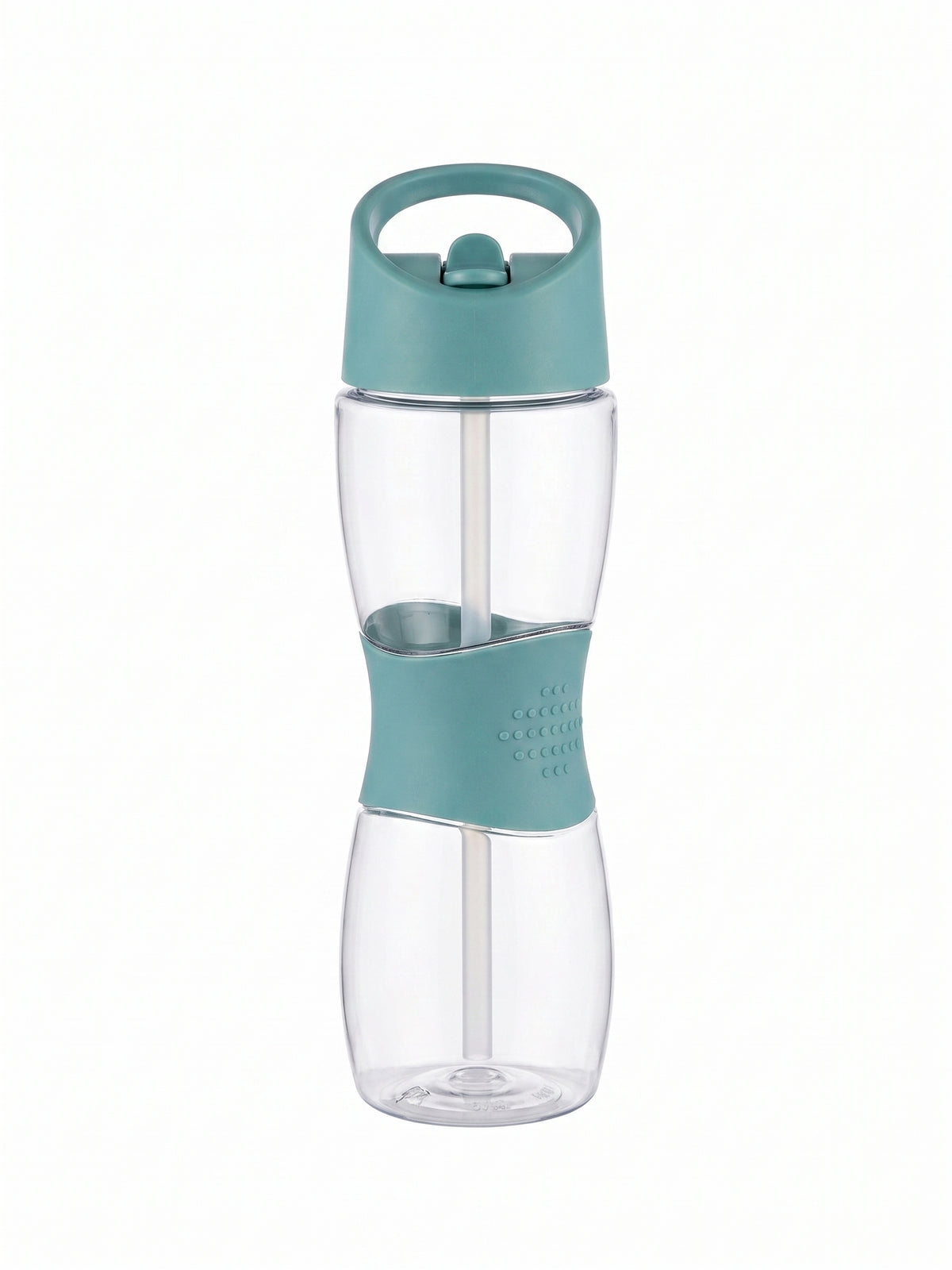 Sticla de apa sport Blokker cu pai si maner, 550 ml, plastic fara BPA, mansea silicon, turcoaz verde
