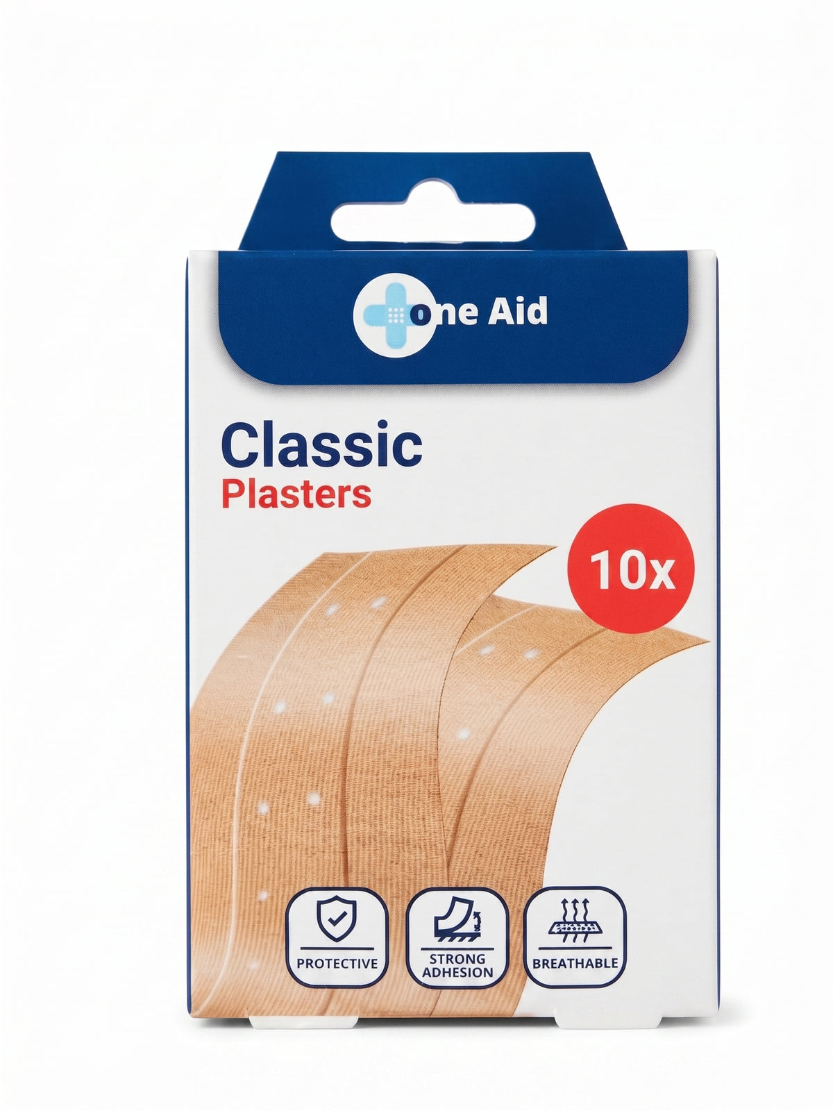 Plasturi clasici de protectie One Aid – 10 bucati, aderenta puternica, respirabili