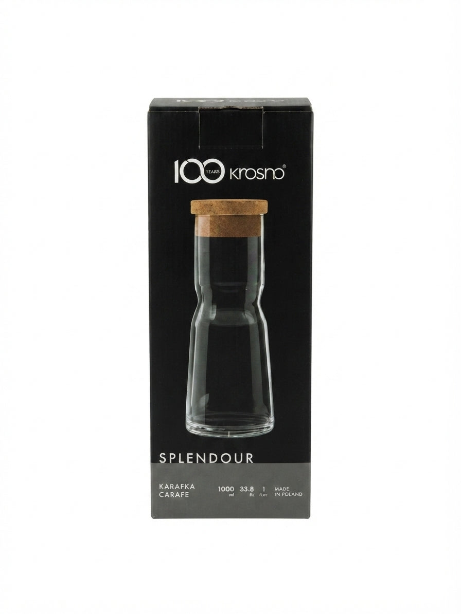 Karafa Krosno Splendour 1000 ml – carafa apa din sticla cu dop de pluta