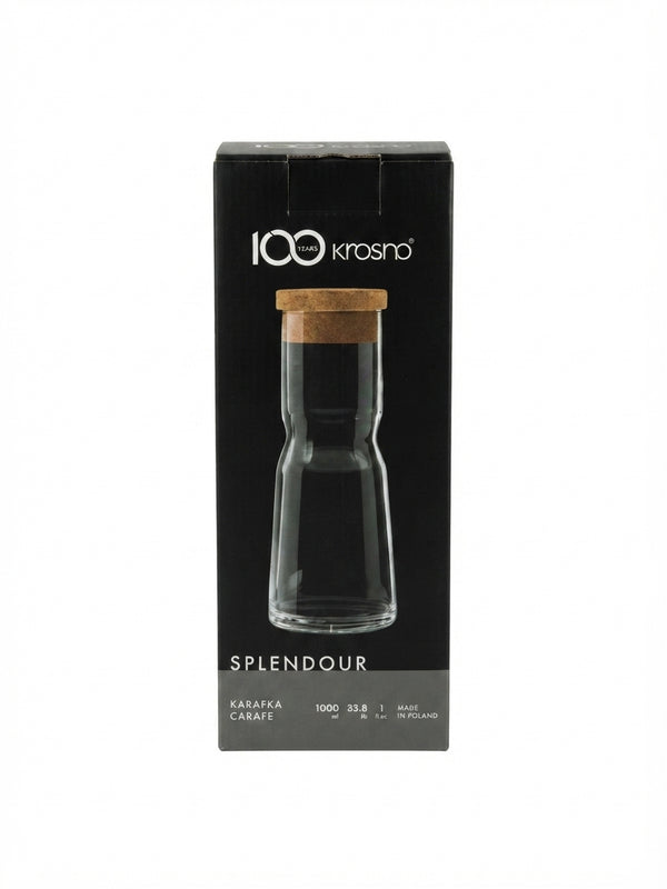Karafa Krosno Splendour 1000 ml – carafa apa din sticla cu dop de pluta